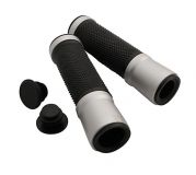 Lenkergriffgummi mit Metallring, silber, 7/8 Zoll